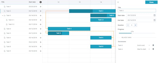 Webix JavaScript Gantt Chart gallery image