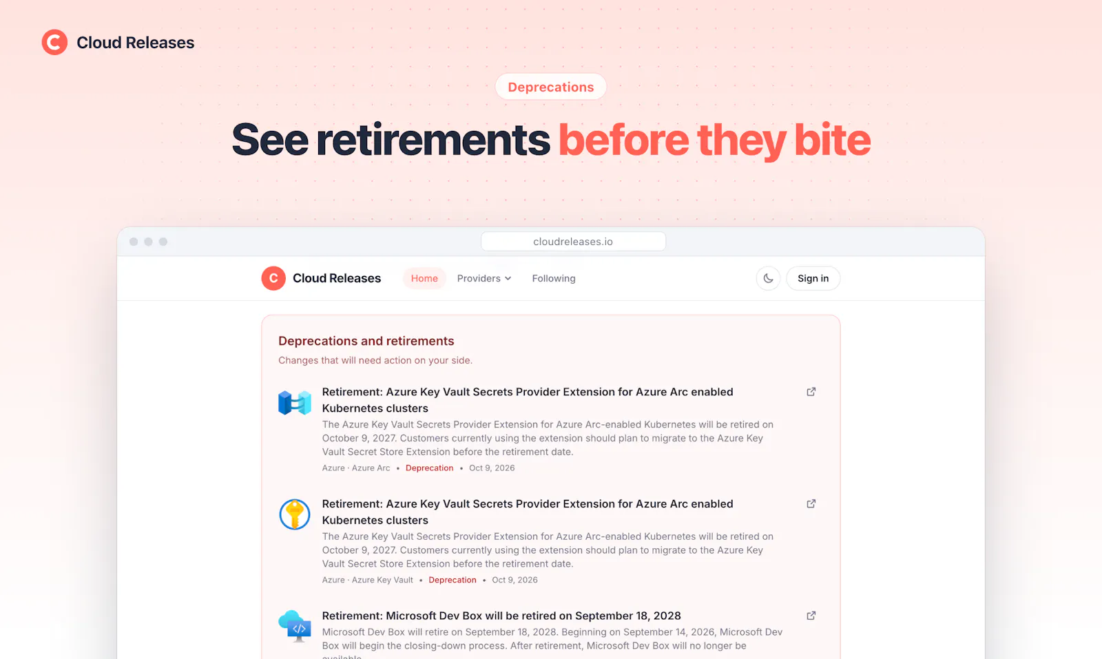 Cloud Releases screenshot 4