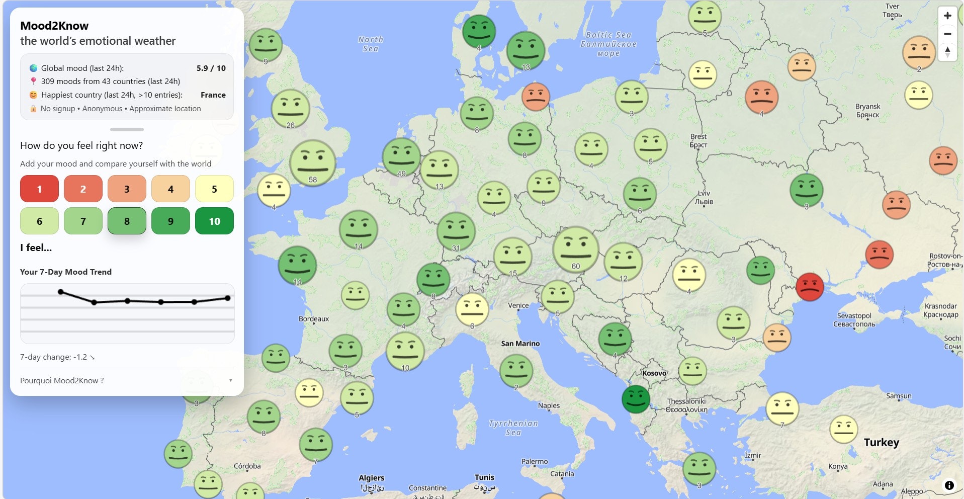 Mood2Know - Main product screenshot demonstrating key features and user interface