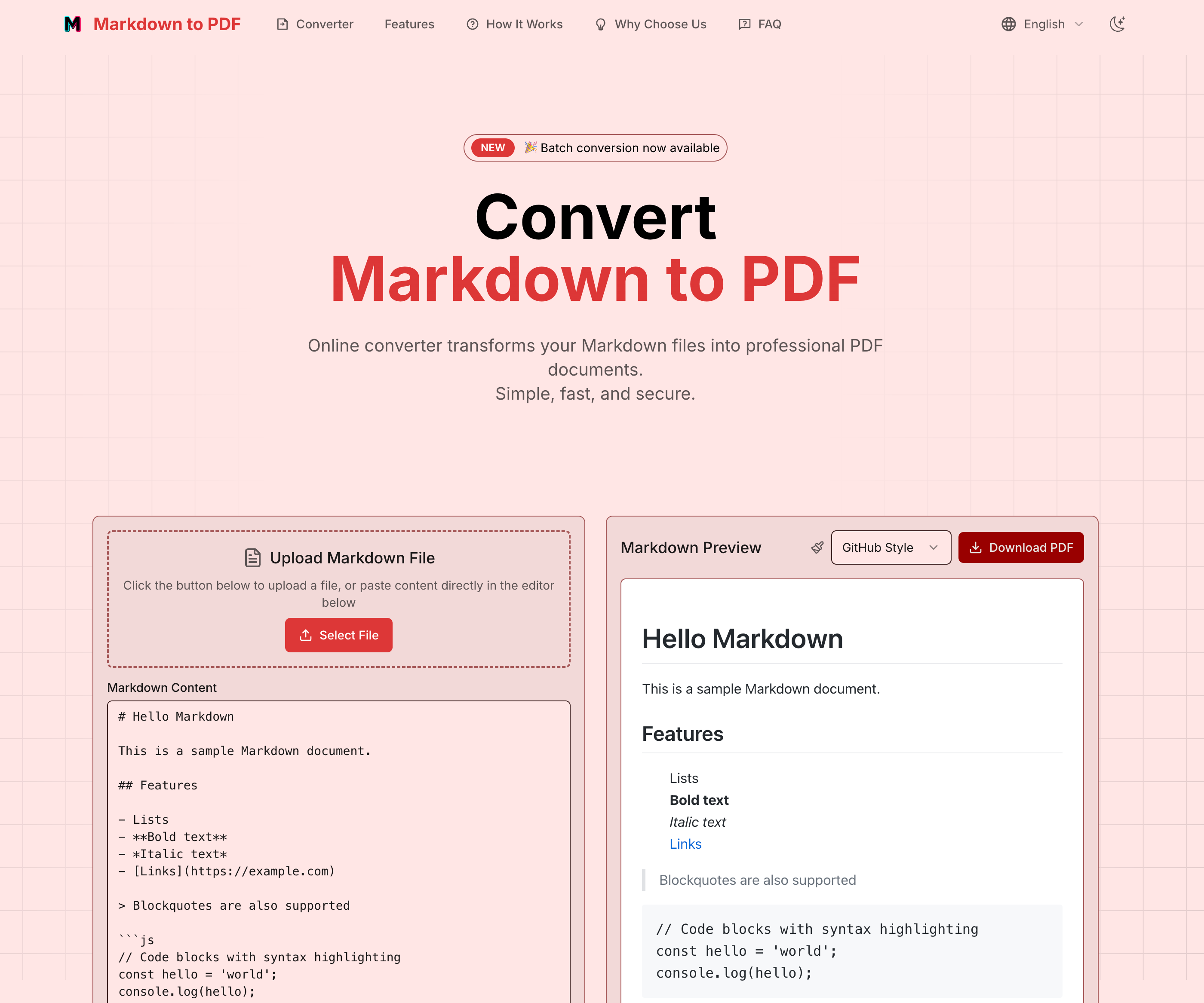 Markdown to PDF gallery image