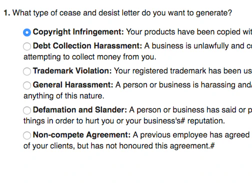 The Cease and Desist Letter Generator