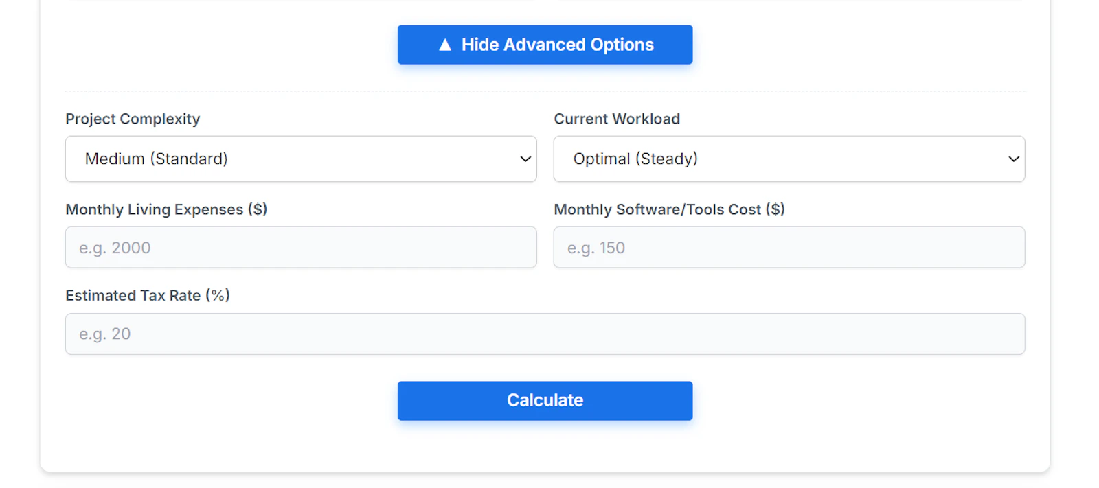Freelance Rate Calculator screenshot 3