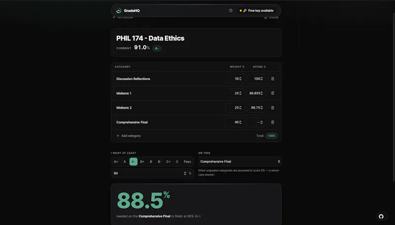 GradeHQ — What do you need on the final? screenshot 4