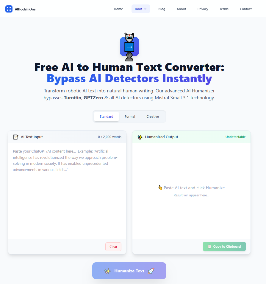 100% Free AI-to-Human Text Converter gallery image