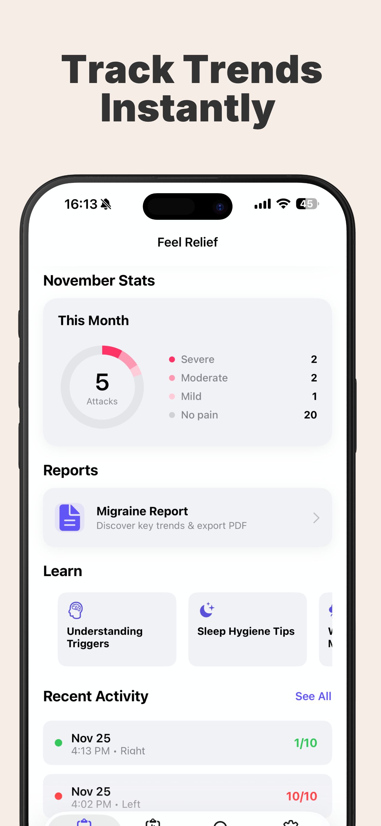 Relief - Screenshot 4 showing product features and functionality