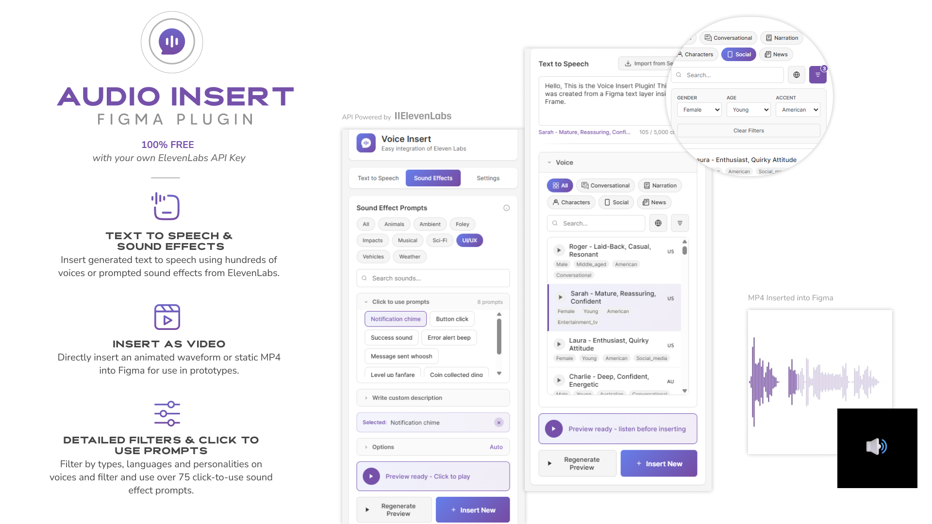 Voice Insert - ElevenLabs in Figma gallery image