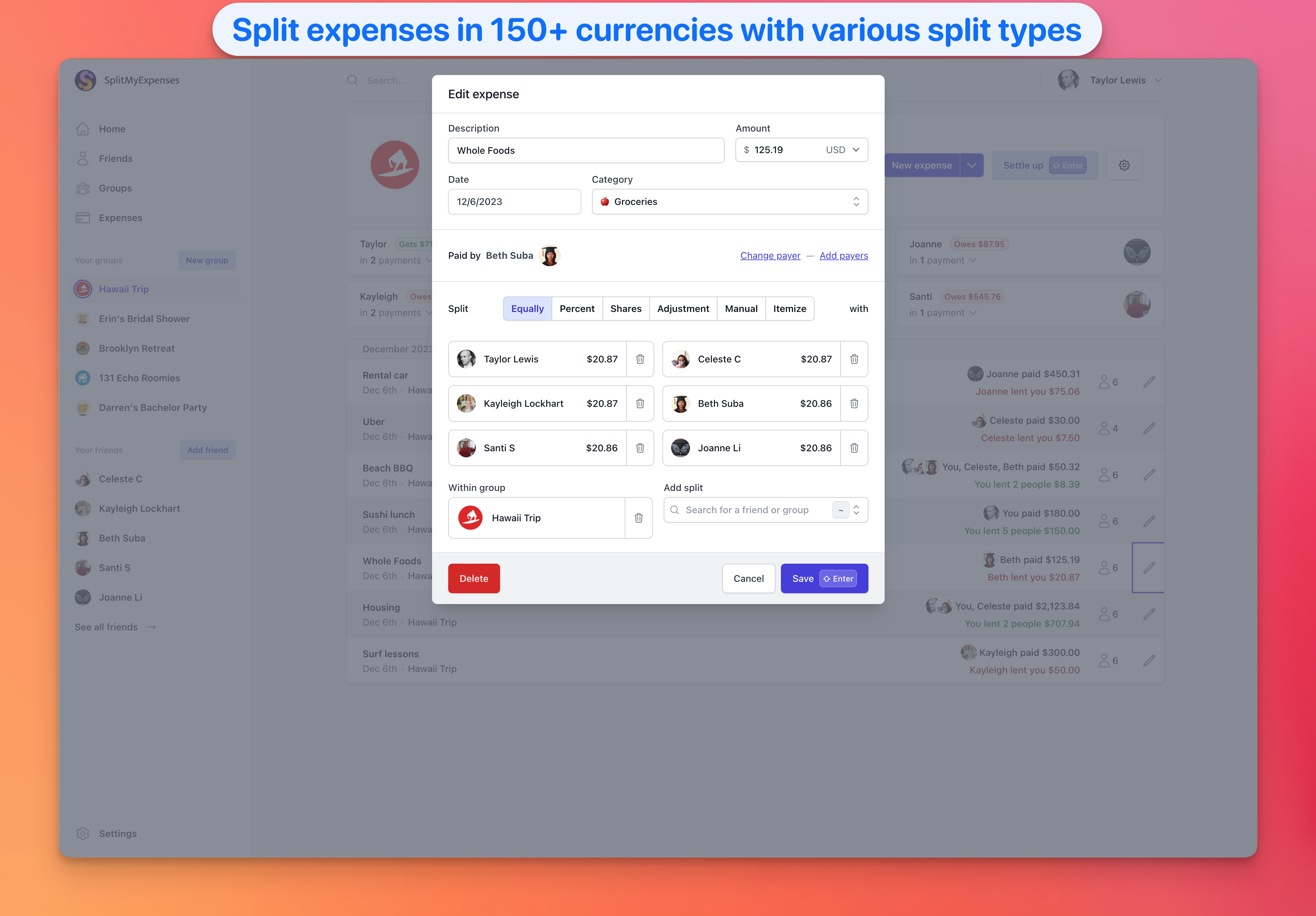 Media SplitMyExpenses 2.0 - Tách hóa đơn với bạn bè, số dư theo dõi và ổn định 1