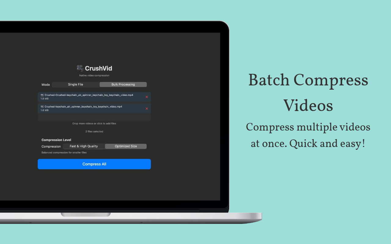 Média Compresseur Crushvid -video pour Mac - Compresser des vidéos sur Mac en quelques secondes 3