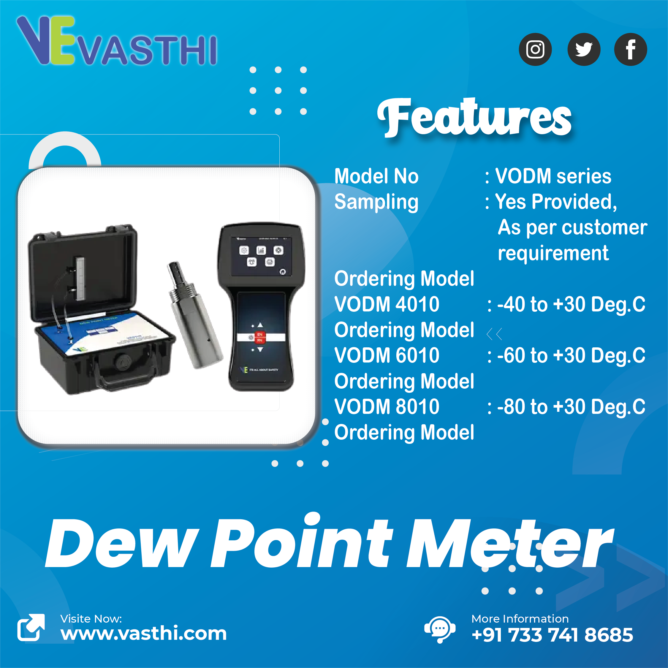 Dauwpuntmeter - Dauwpuntmeter, draagbare dauwpuntmeter, dauwpuntsensor media 1
