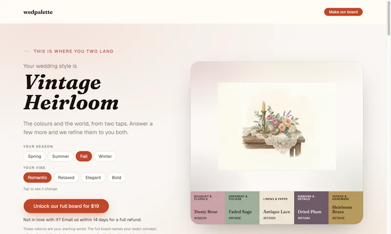 wedpalette screenshot 2