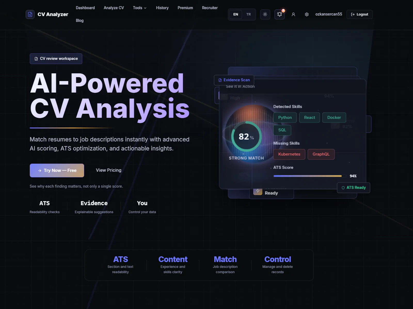 CV Analyzer screenshot 1
