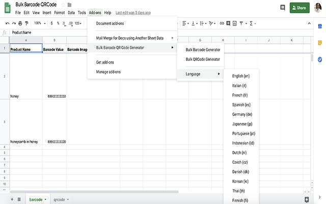 Bulk Barcode QRCode Generator for Sheet gallery image