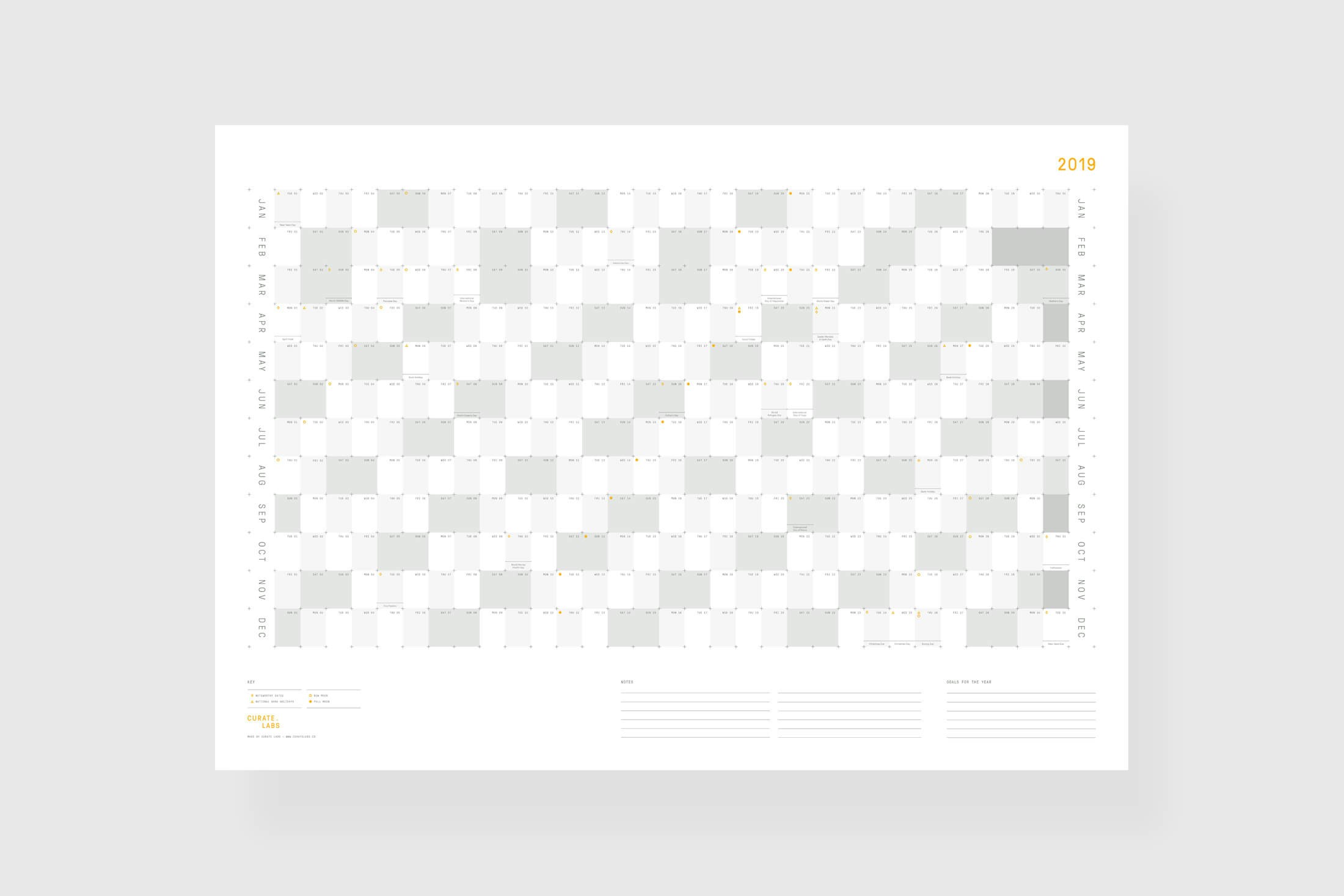 2019 A1 Year Planner gallery image