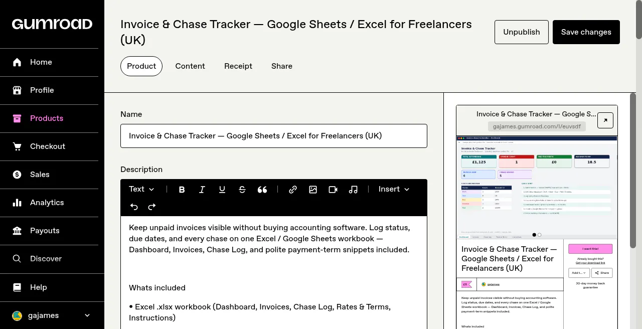 Invoice & Chase Tracker gallery image