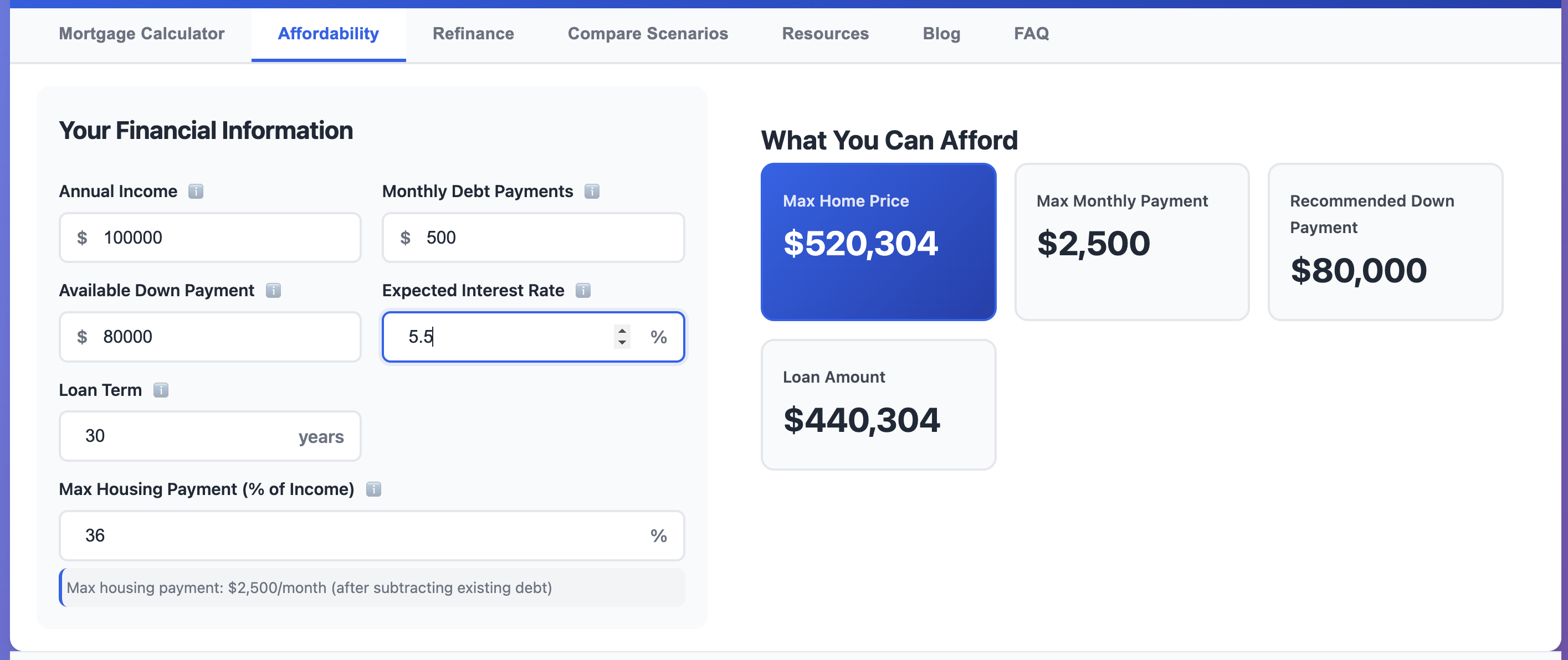 Smarter Mortgage Calculator - Screenshot 2 showing product features and functionality