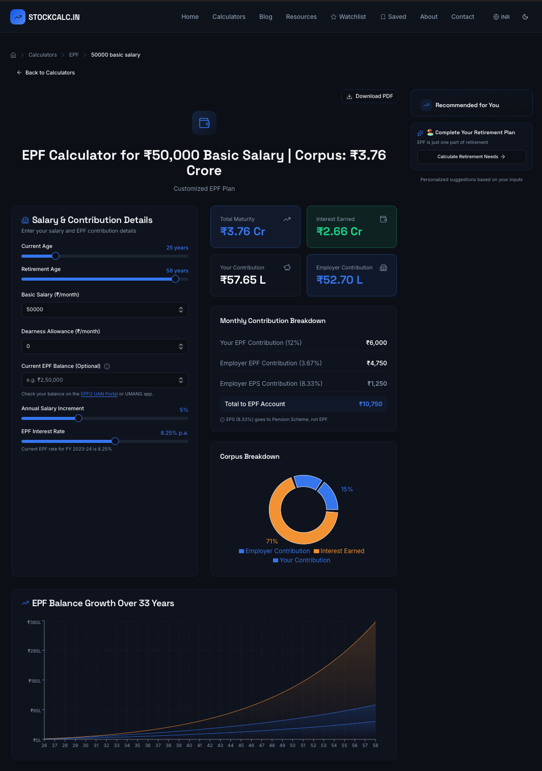 StockCalc.in - Screenshot 4 showing product features and functionality