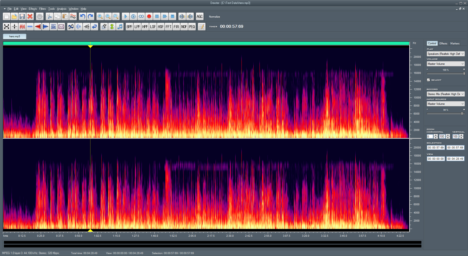 Editor de audio de Dexster media 2