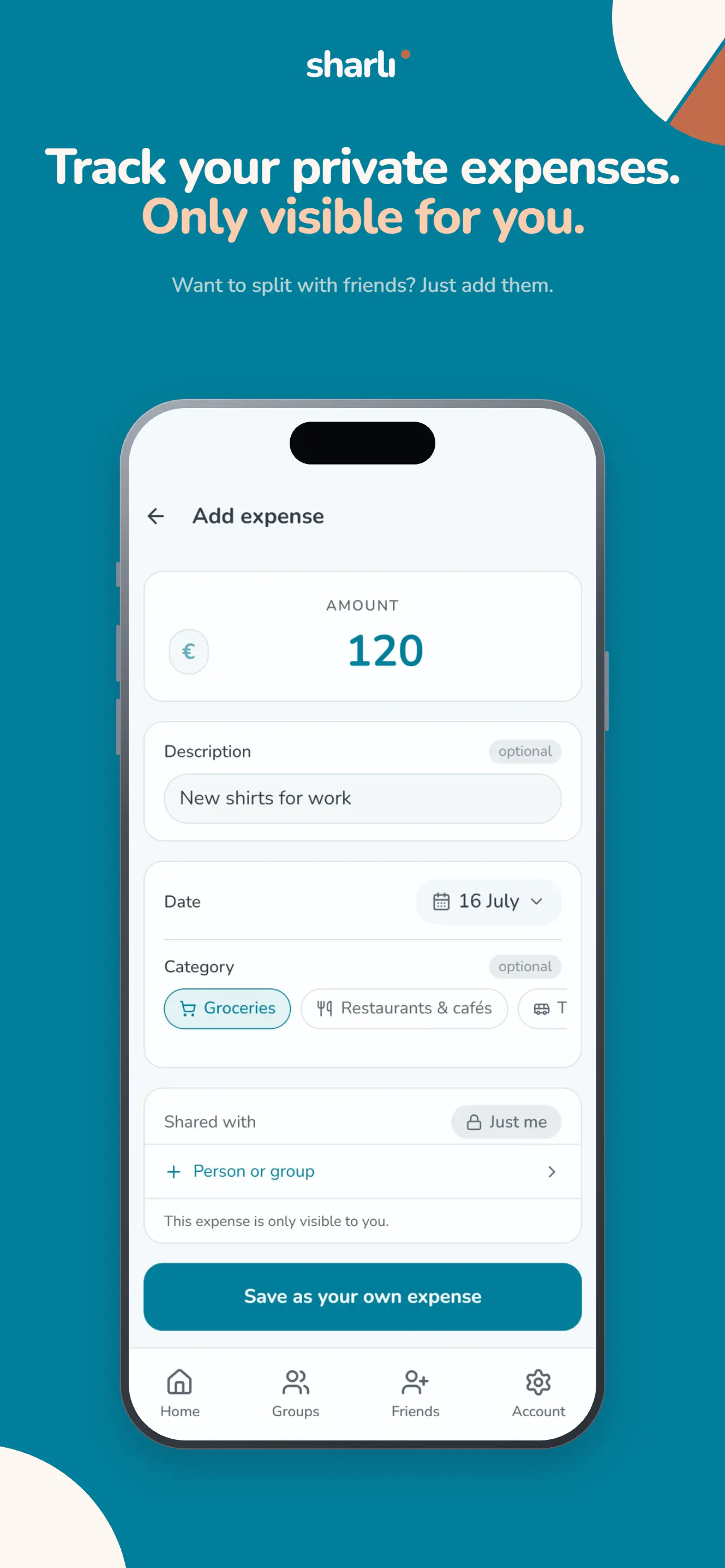Sharli - expense splitting app gallery image