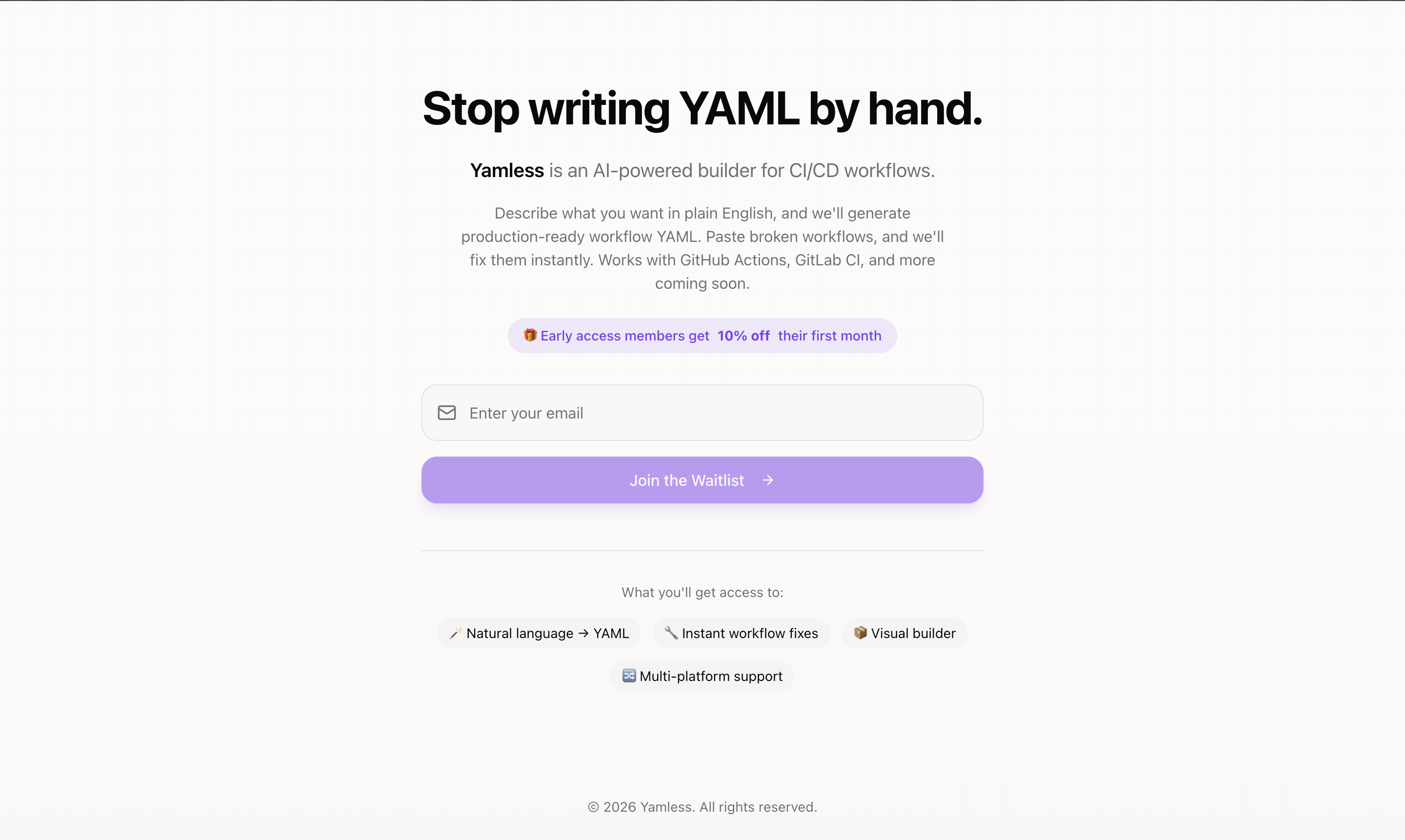 Yamless - Main product screenshot demonstrating key features and user interface