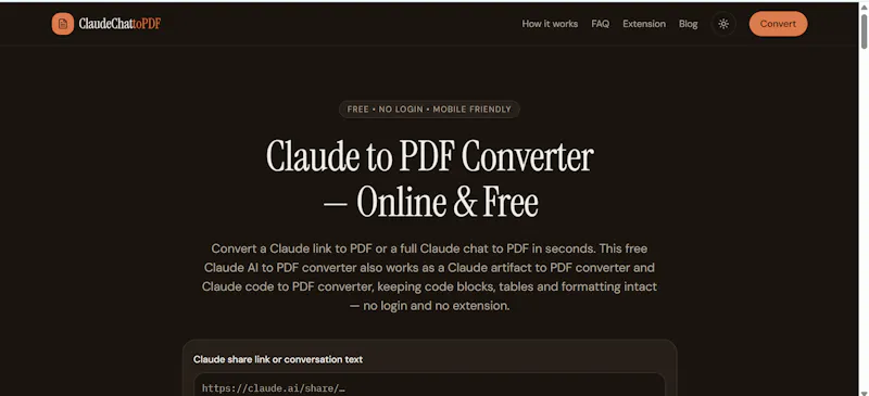 ClaudeChatToPDF screenshot 1