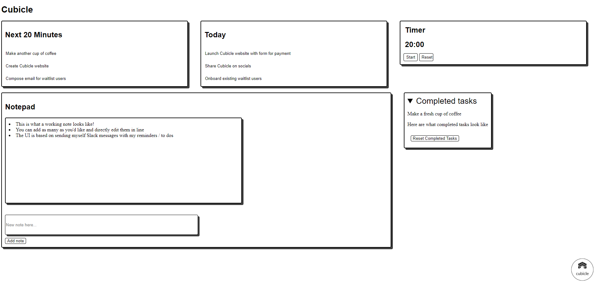 startuptile Cubicle-batch your to do list in 20 minute sprints