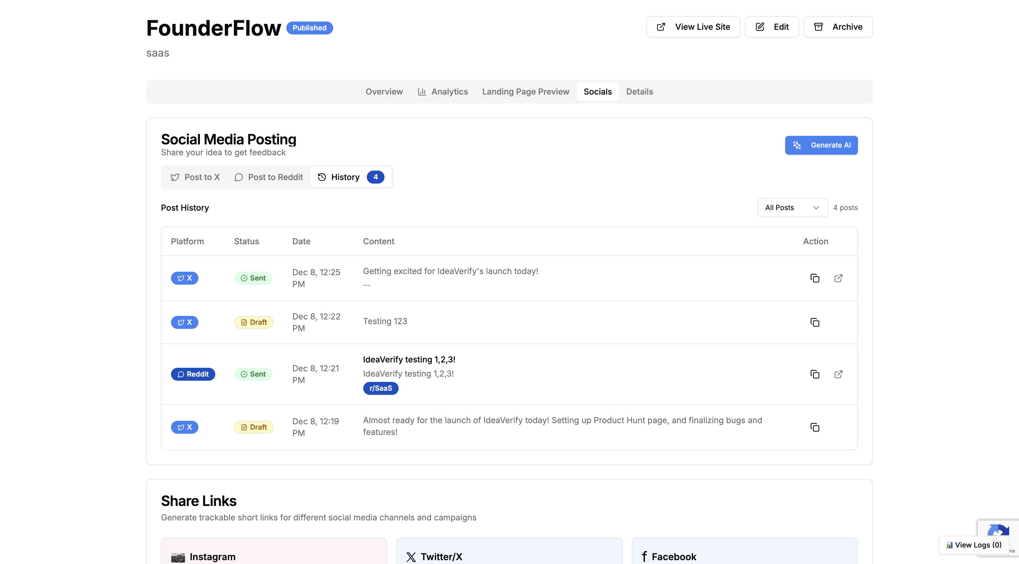 IdeaVerify - Screenshot 4 showing product features and functionality