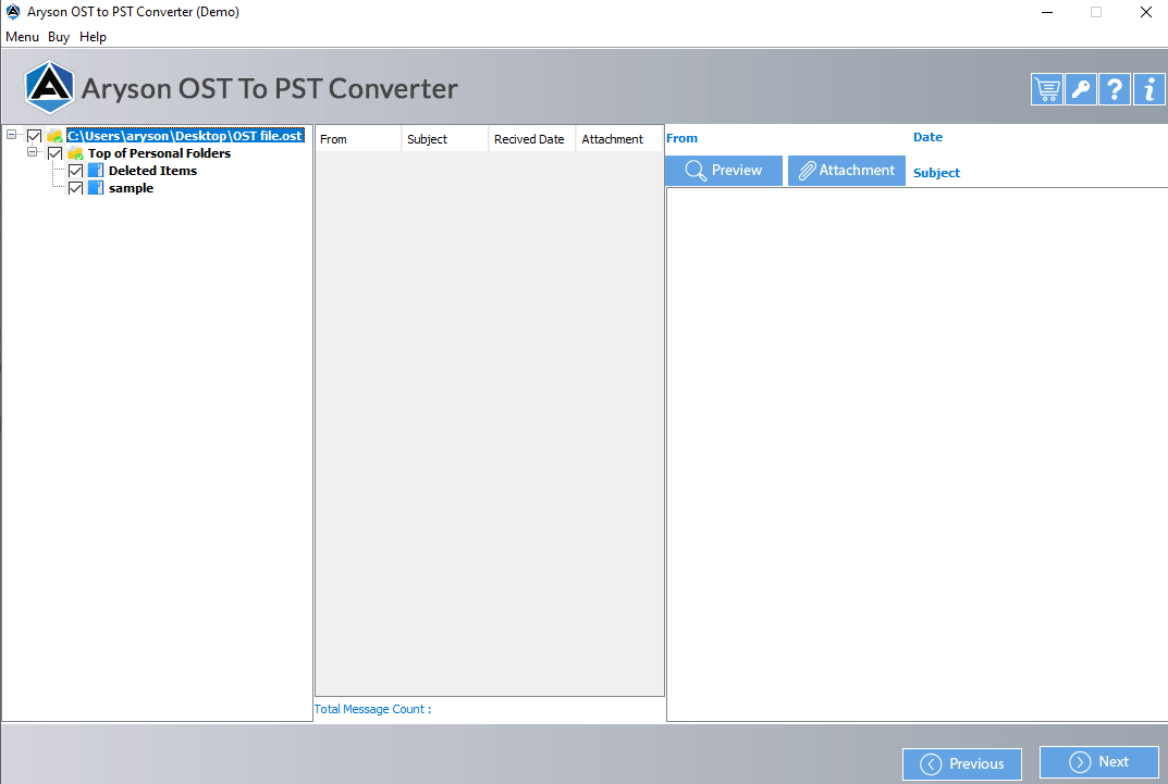 Microsoft OST إلى محول PST media 3