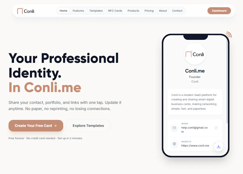 Conli – Smart NFC Digital Business Cards screenshot 1