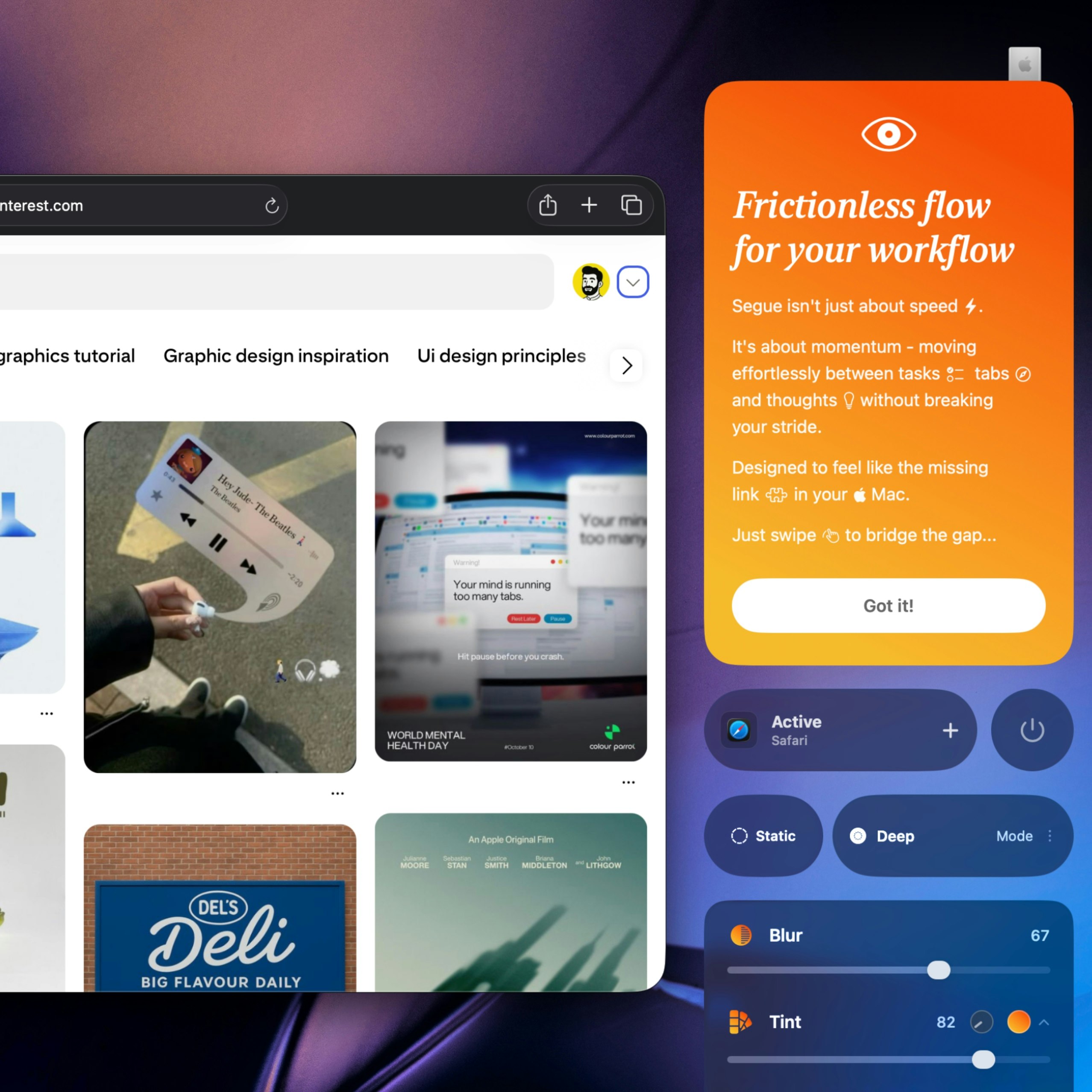 Segue - Main product screenshot demonstrating key features and user interface