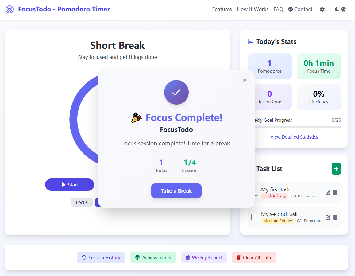 وسائط Focusto-Pomodoro Timer - مؤقت بومودورو للإنتاجية وإدارة الوقت 3