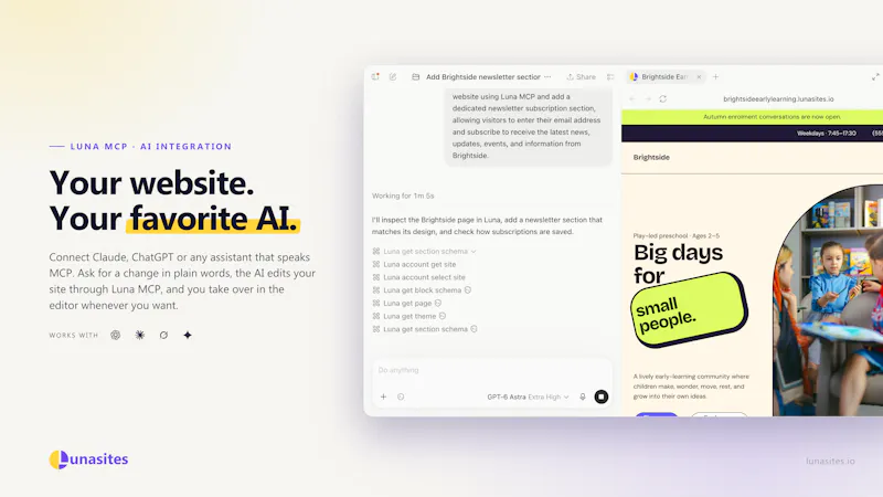 LunaSites! Website builder with MCP screenshot 4