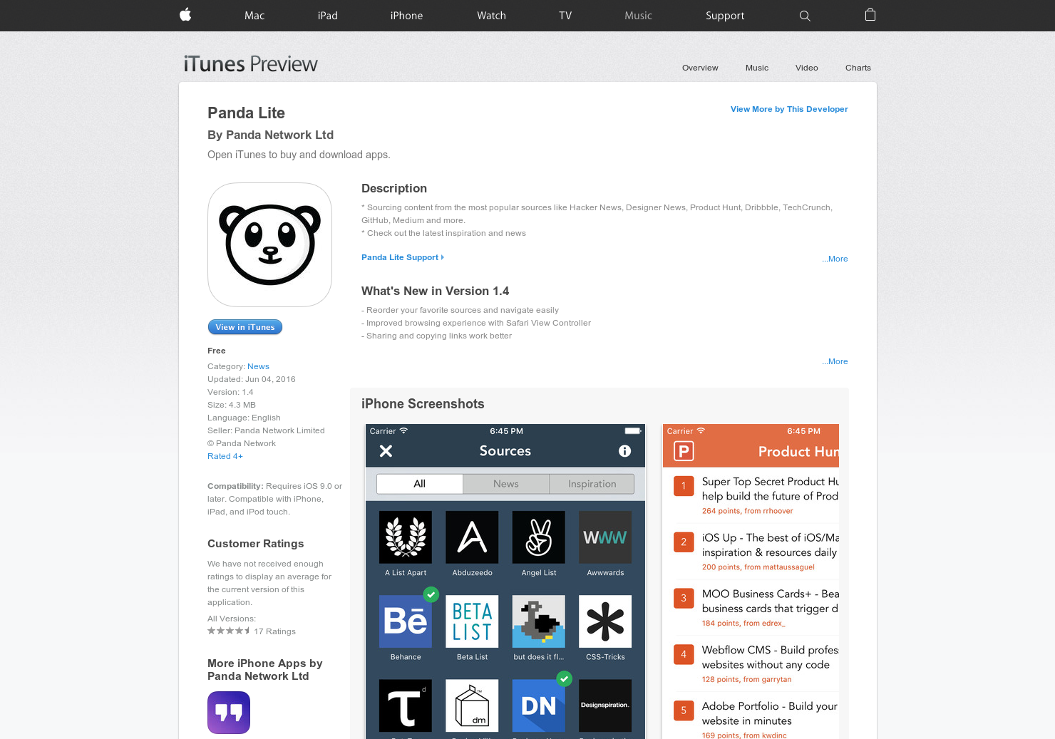 Panda Lite iOS App gallery image