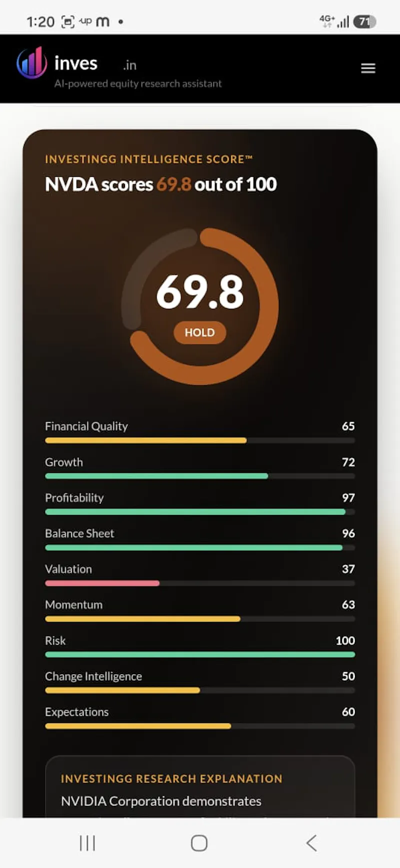 AI-powered equity research assistant screenshot 3