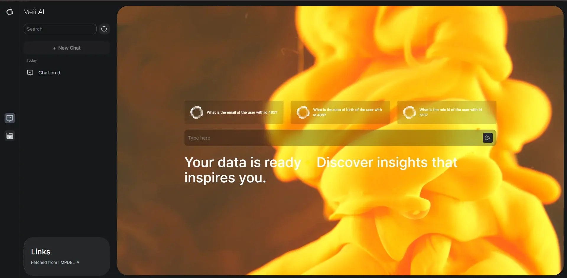 Meii AI - Main screenshot showing features and interface