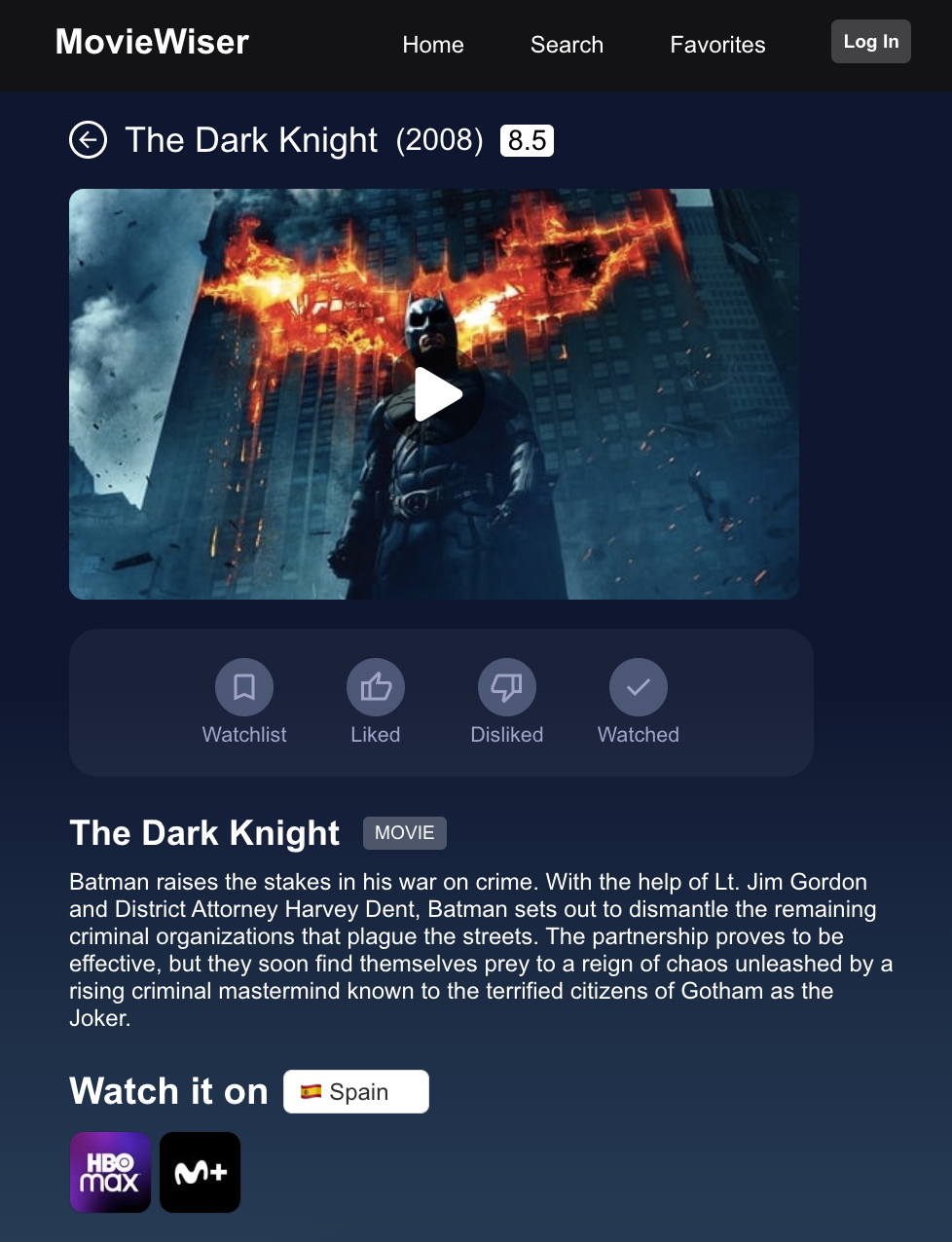 Moviewiser - AI Movie and Series Aggregator และผู้แนะนำ media 2