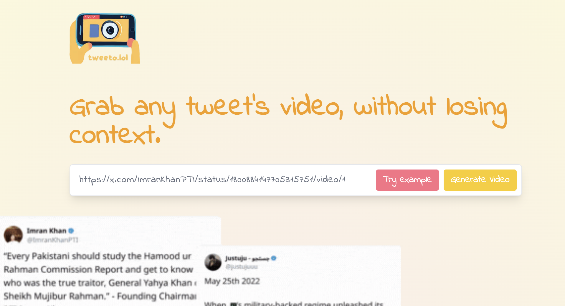 startuptile tweeto.lol-Turn a video tweet into mp4 original tweet and all