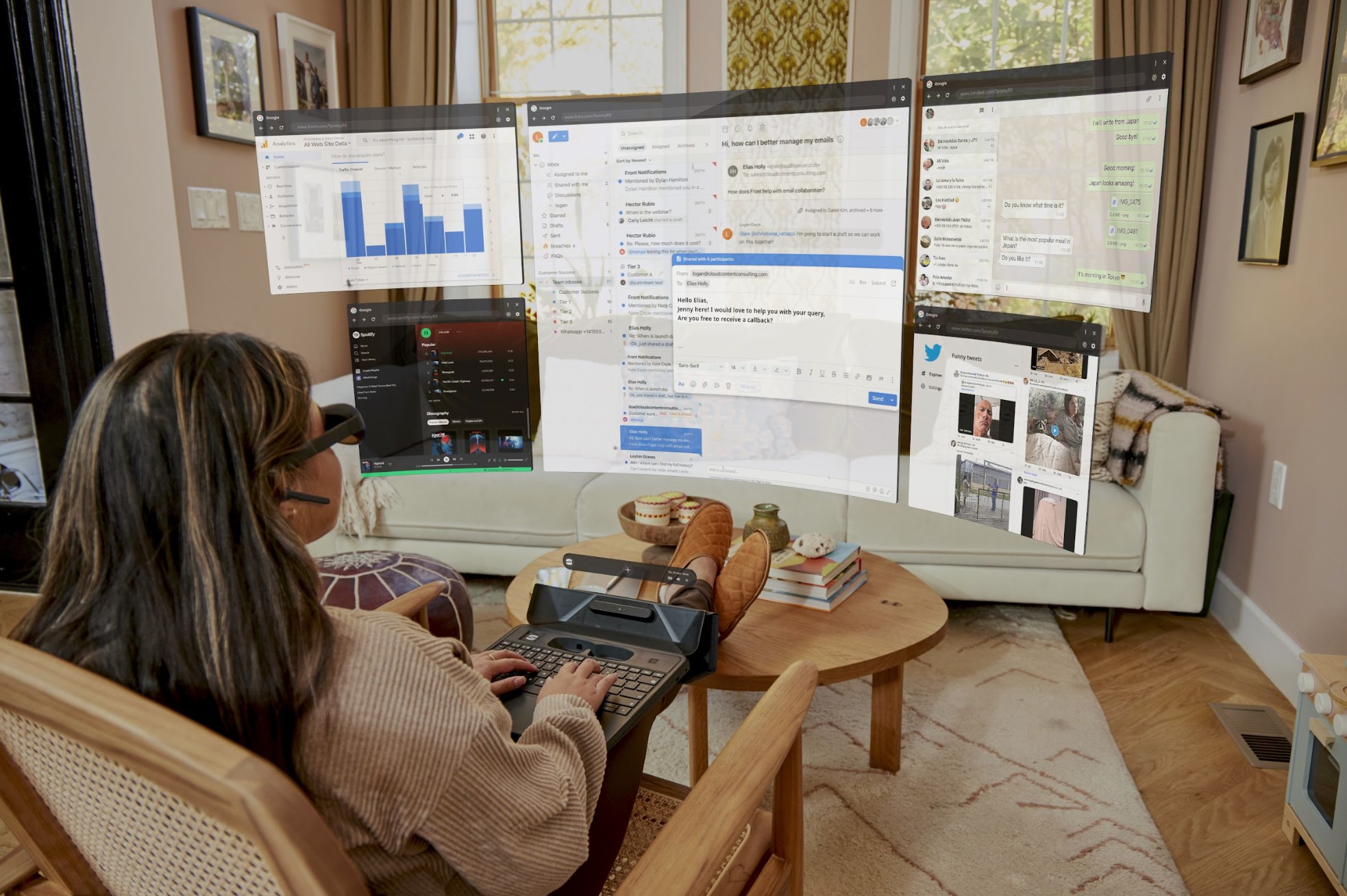 AR -Laptop von Spacetop - Ein persönliches virtuelles Heimbüro, das mit Ihnen einhergeht Medien 5
