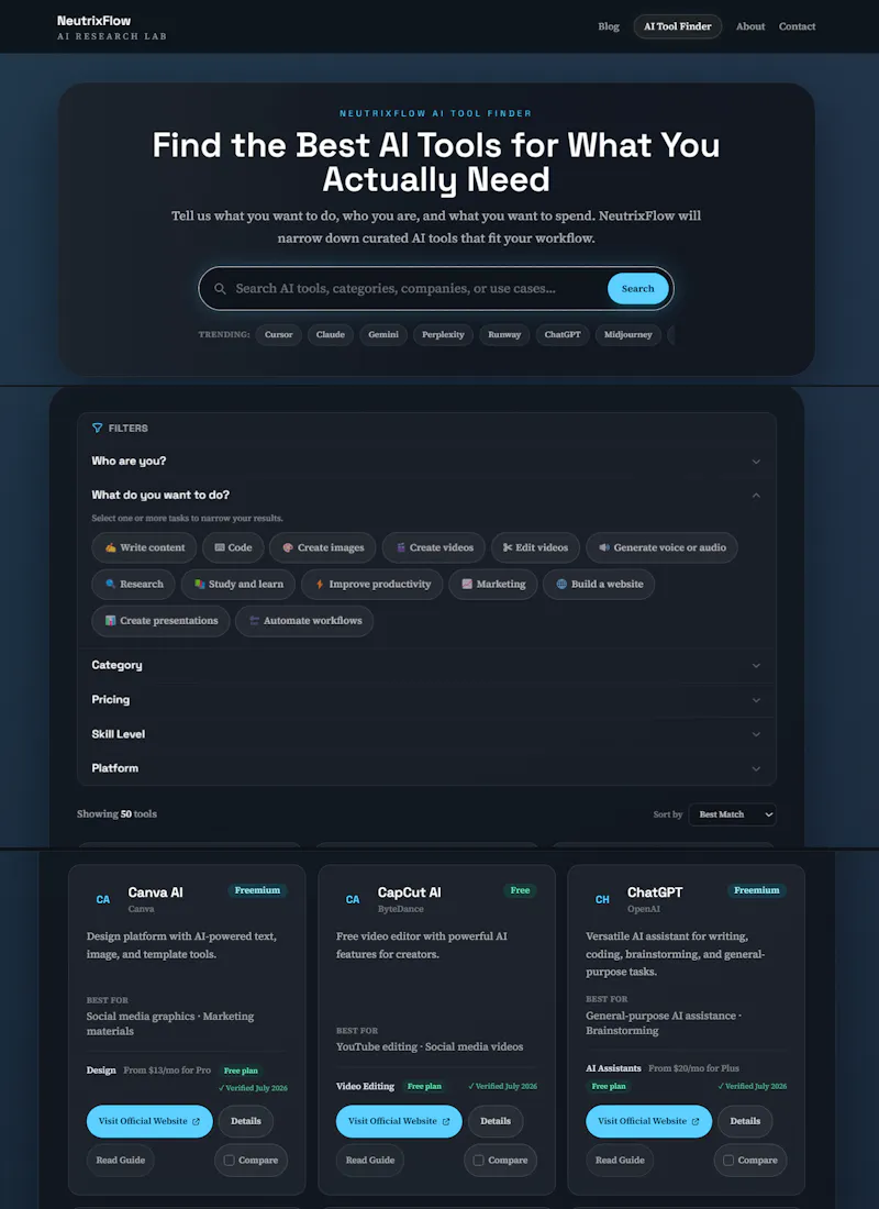 NeutrixFlow AI Tool Finder screenshot 1