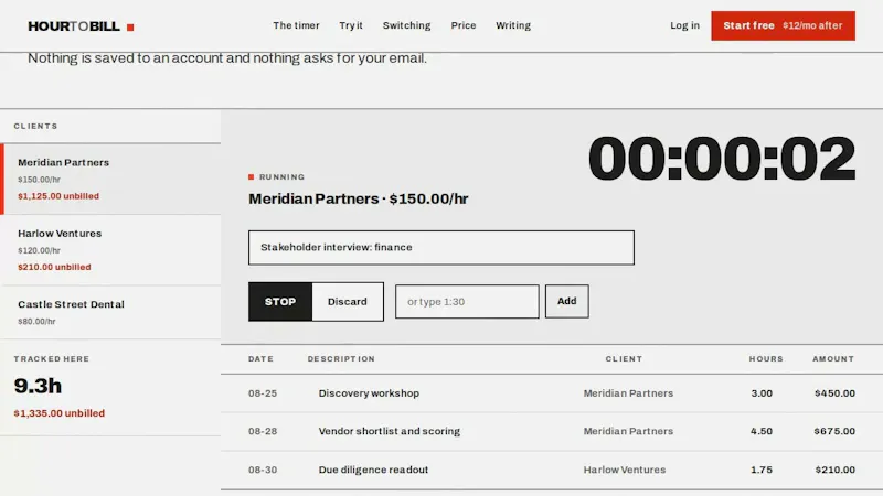 HourToBill screenshot 1 (video preview)