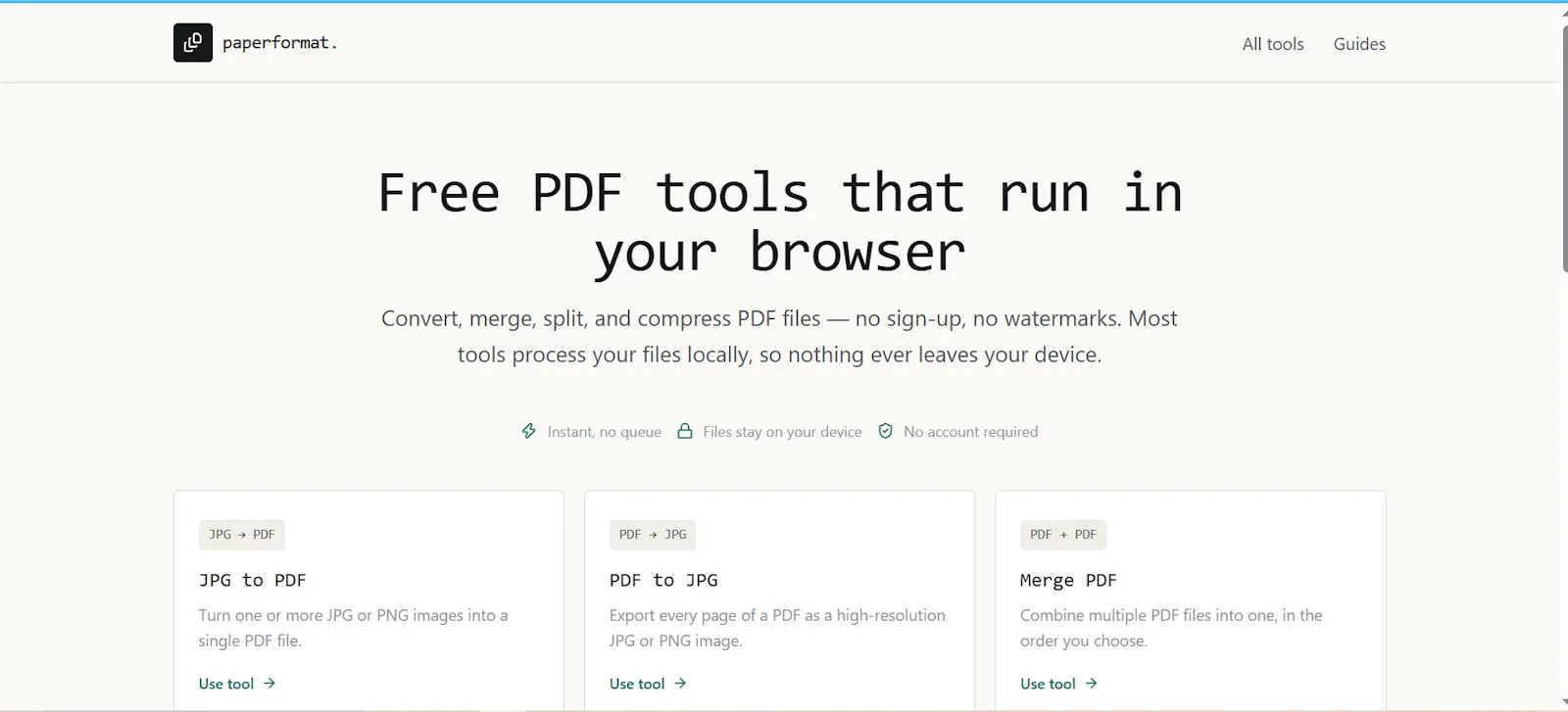 paperformat screenshot 2