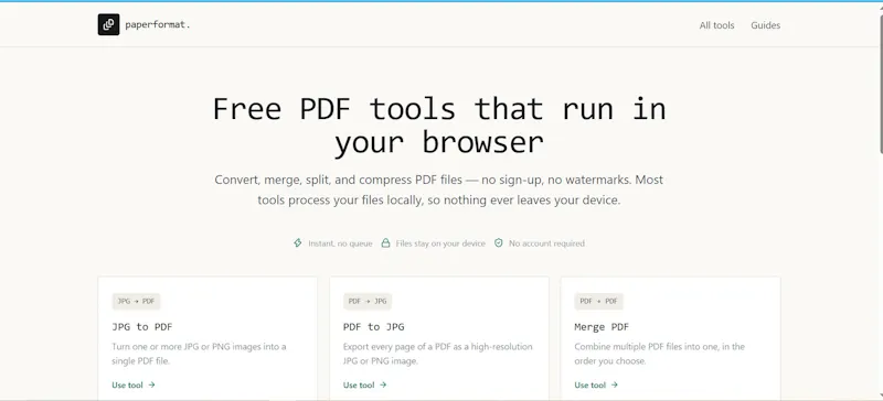 paperformat screenshot 2