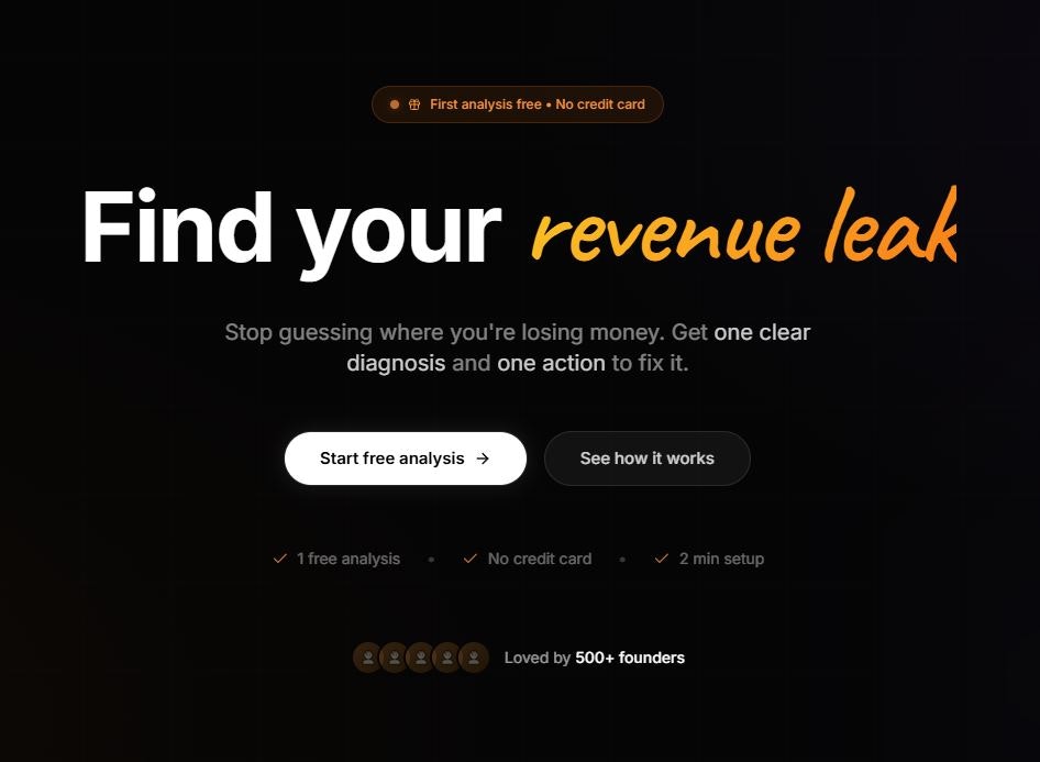 RevenueLens - Fix Your Revenue Funnel - Main product screenshot demonstrating key features and user interface