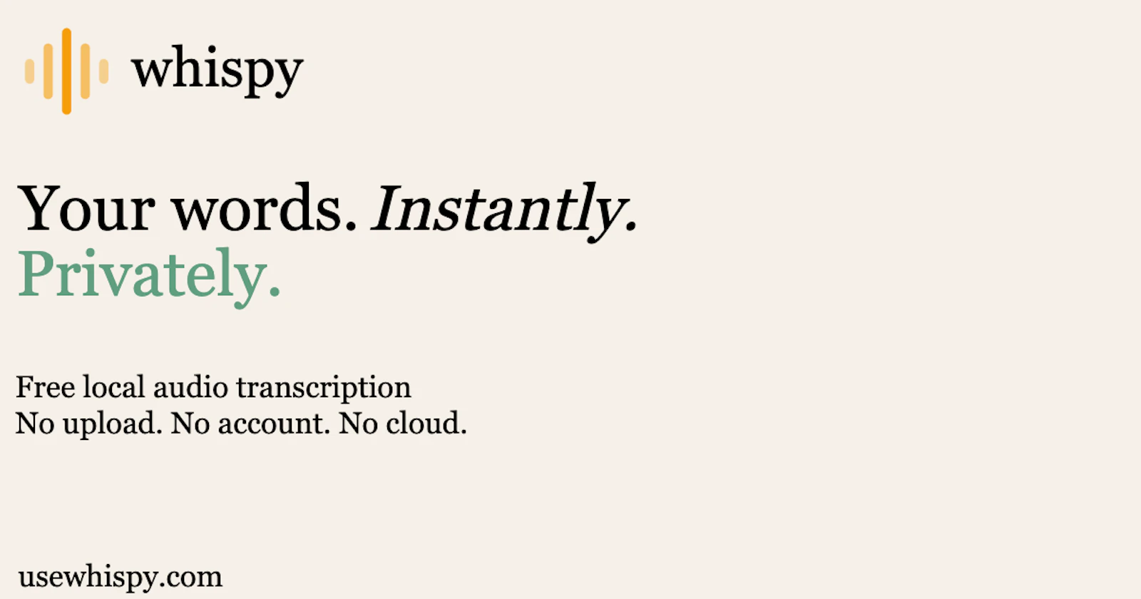 Whispy — Free Local Audio Transcription. screenshot 1