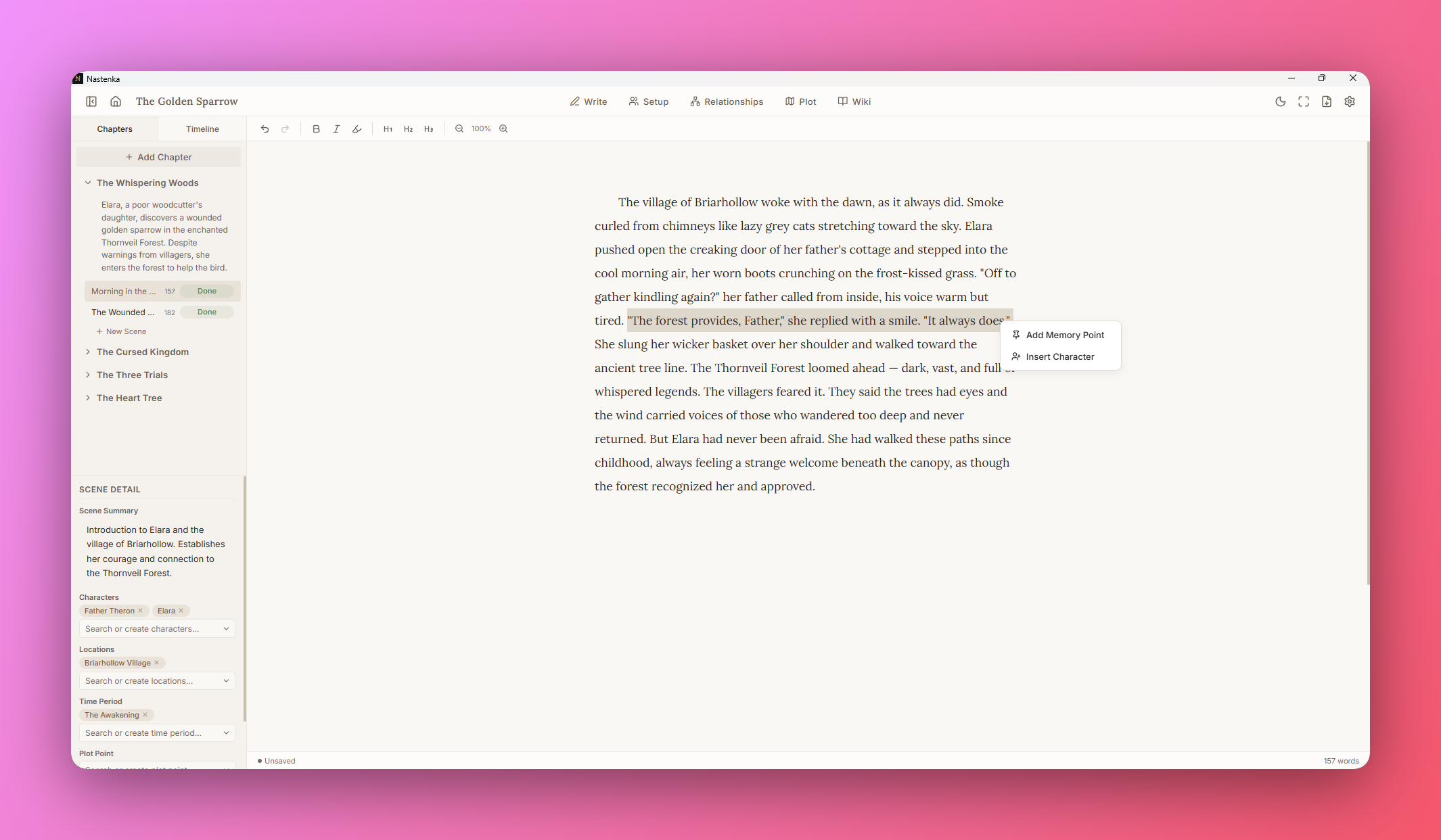Nastenka — Novel Writing Software gallery image