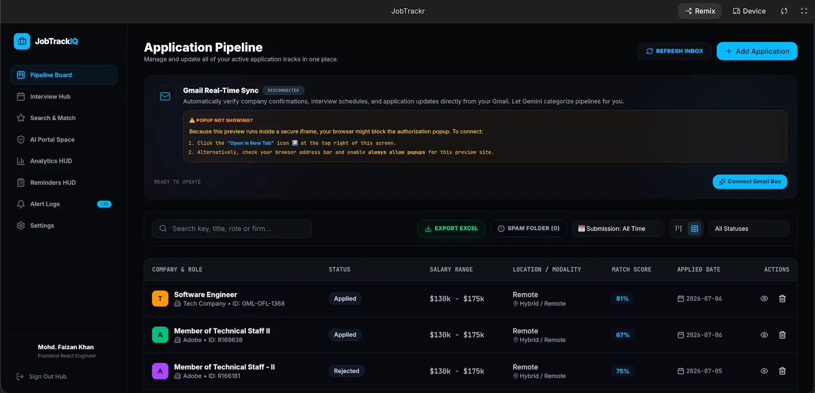 JobTrackIQ screenshot 2