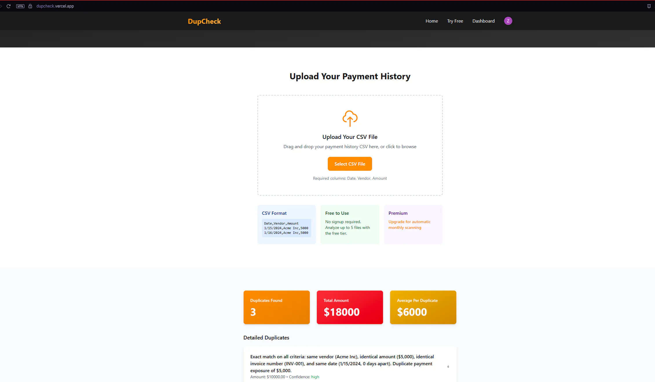 DupCheck — Find Duplicate Payments screenshot 3