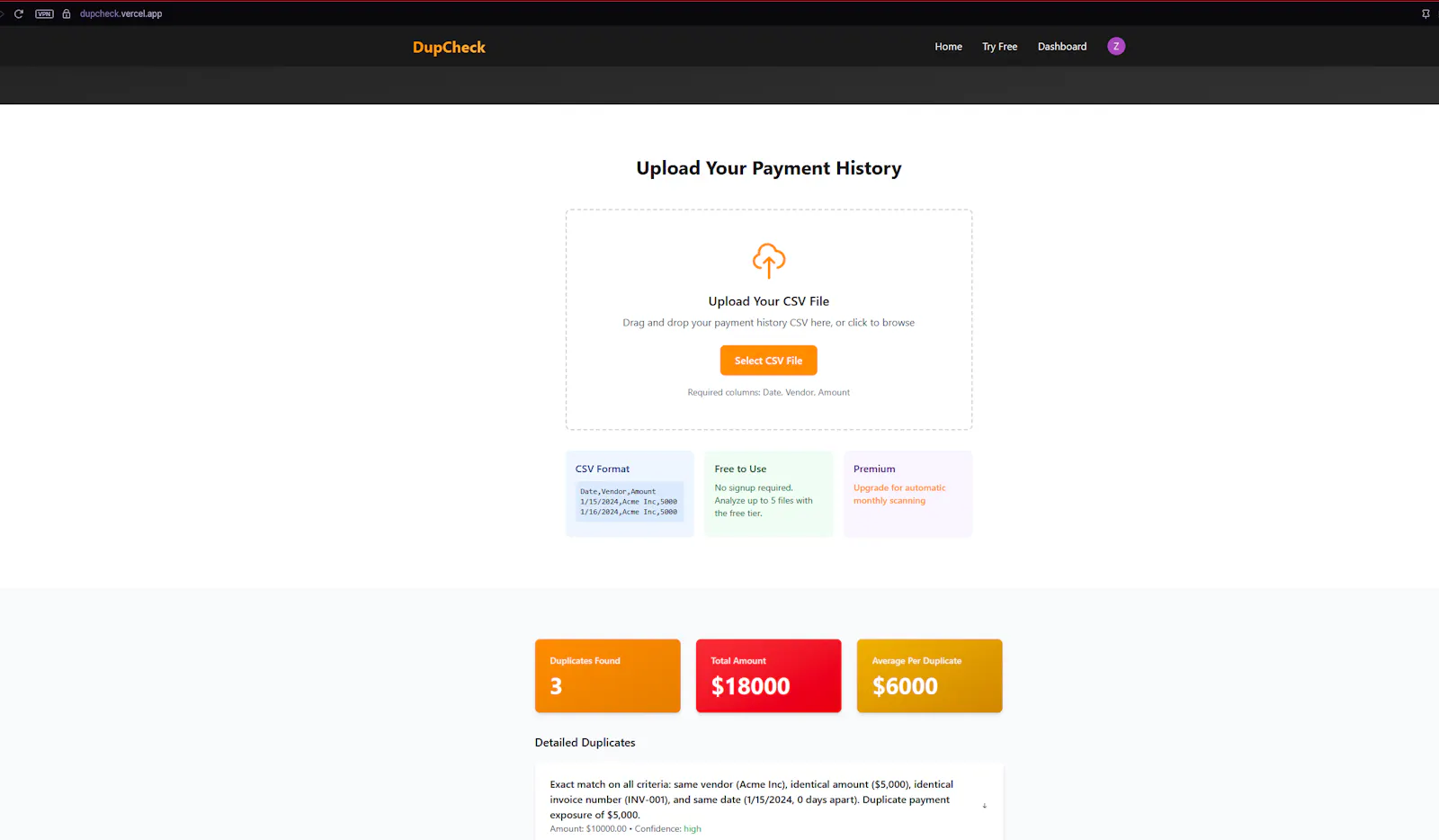 DupCheck — Find Duplicate Payments screenshot 3