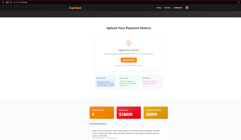 DupCheck — Find Duplicate Payments screenshot 3