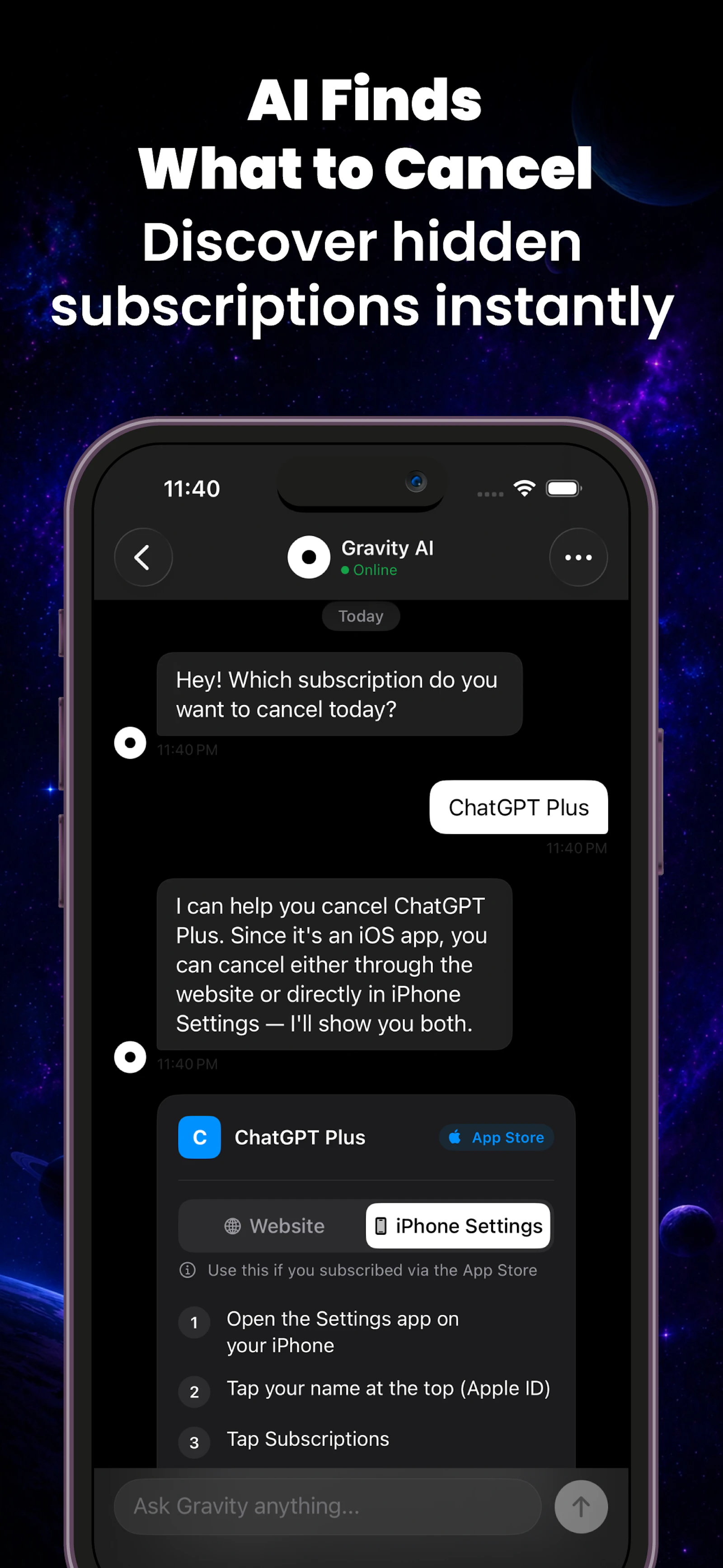 Gravity: Cancel Subscriptions App screenshot 3