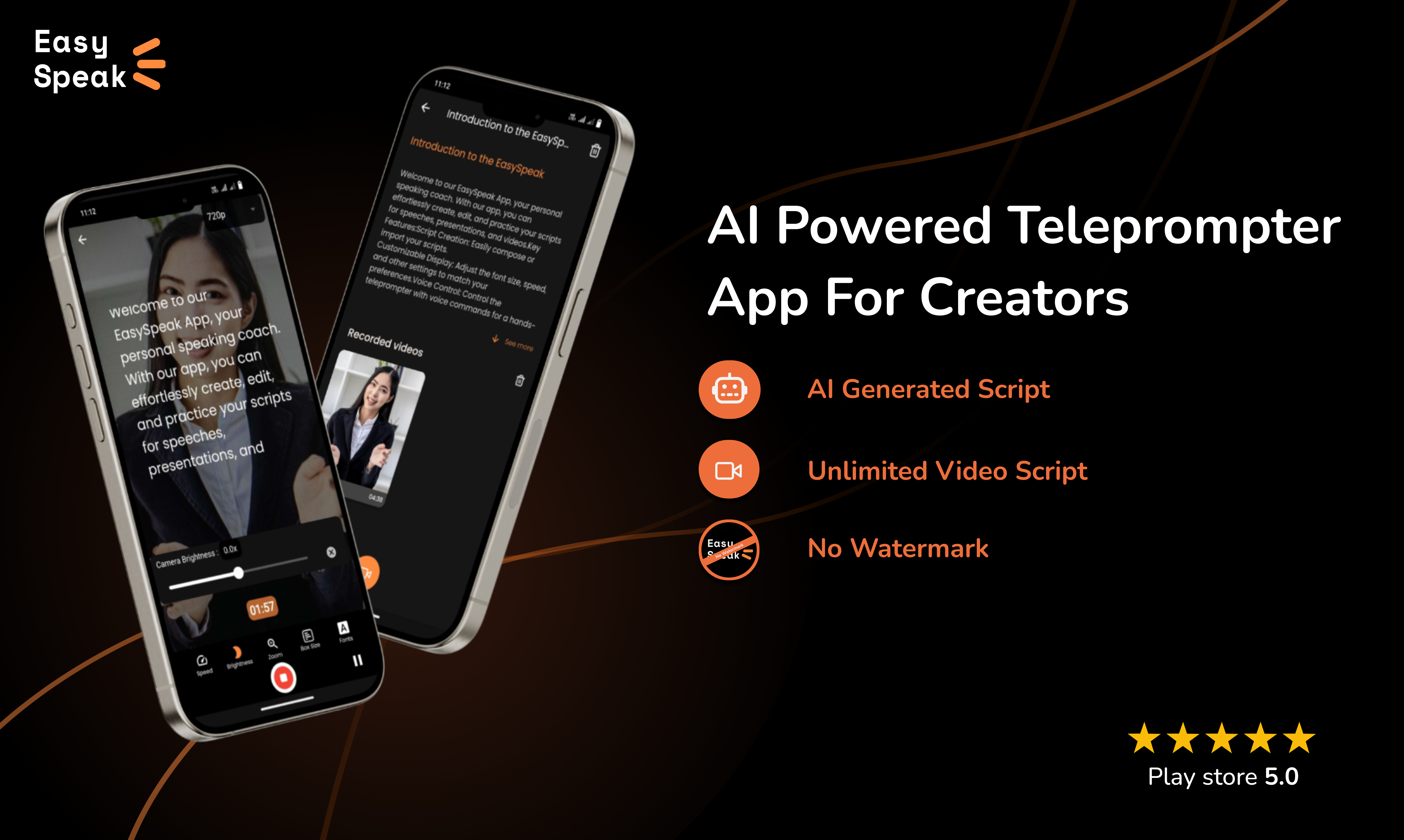 startuptile EasySpeak-AI-powered teleprompter Android app for creators